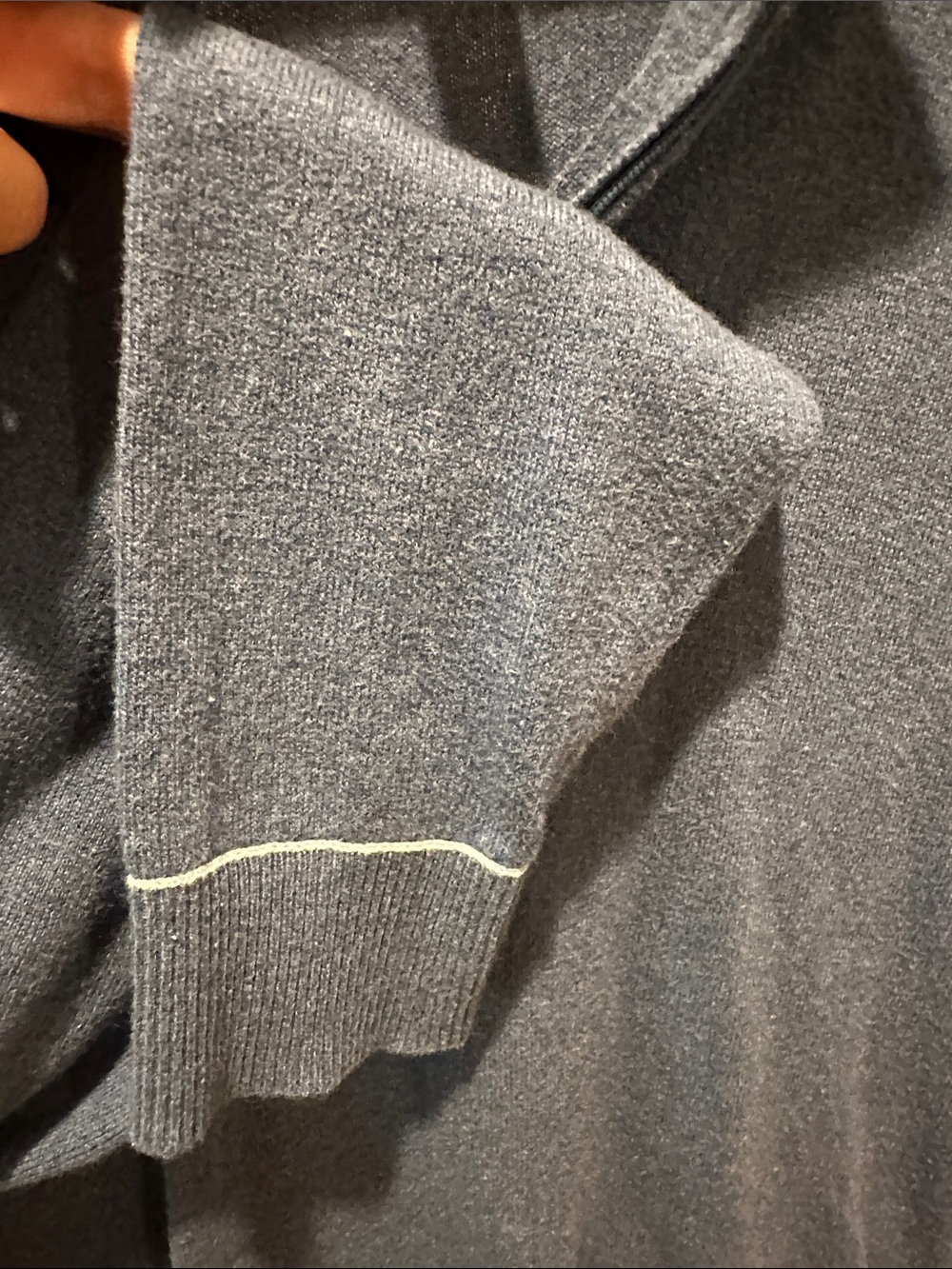 The Territory Ahead Men's Navy Zip-Neck Sweater with Contrast Trim - Picture 5 of 7